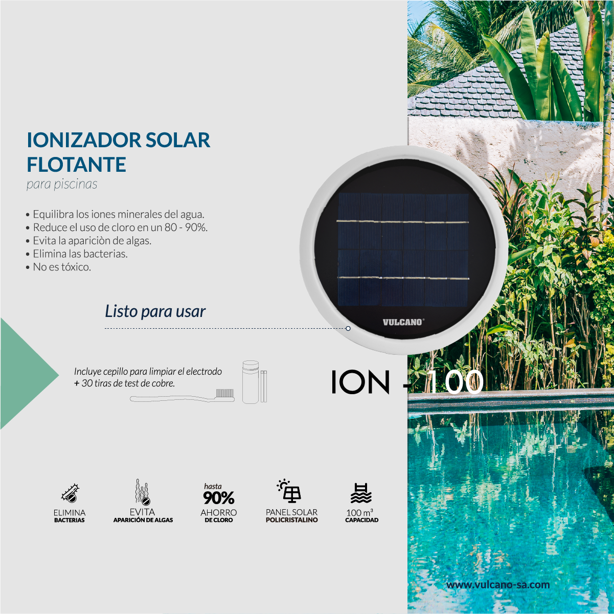 Ionizador flotante solar 100 M3 Vulcano