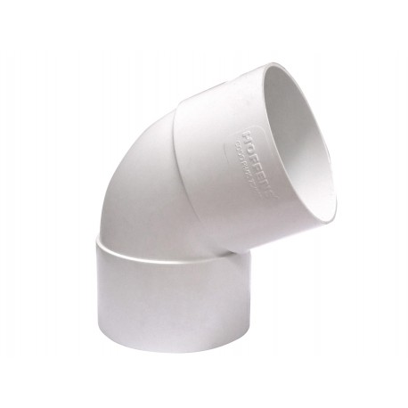 Codo canaleta Hembra / Hembra Blanco 75 mm x 65° Hoffens