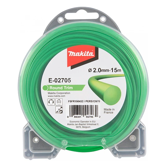 Nylon orillar redondo verde/2,0 mm/15 mt Makita