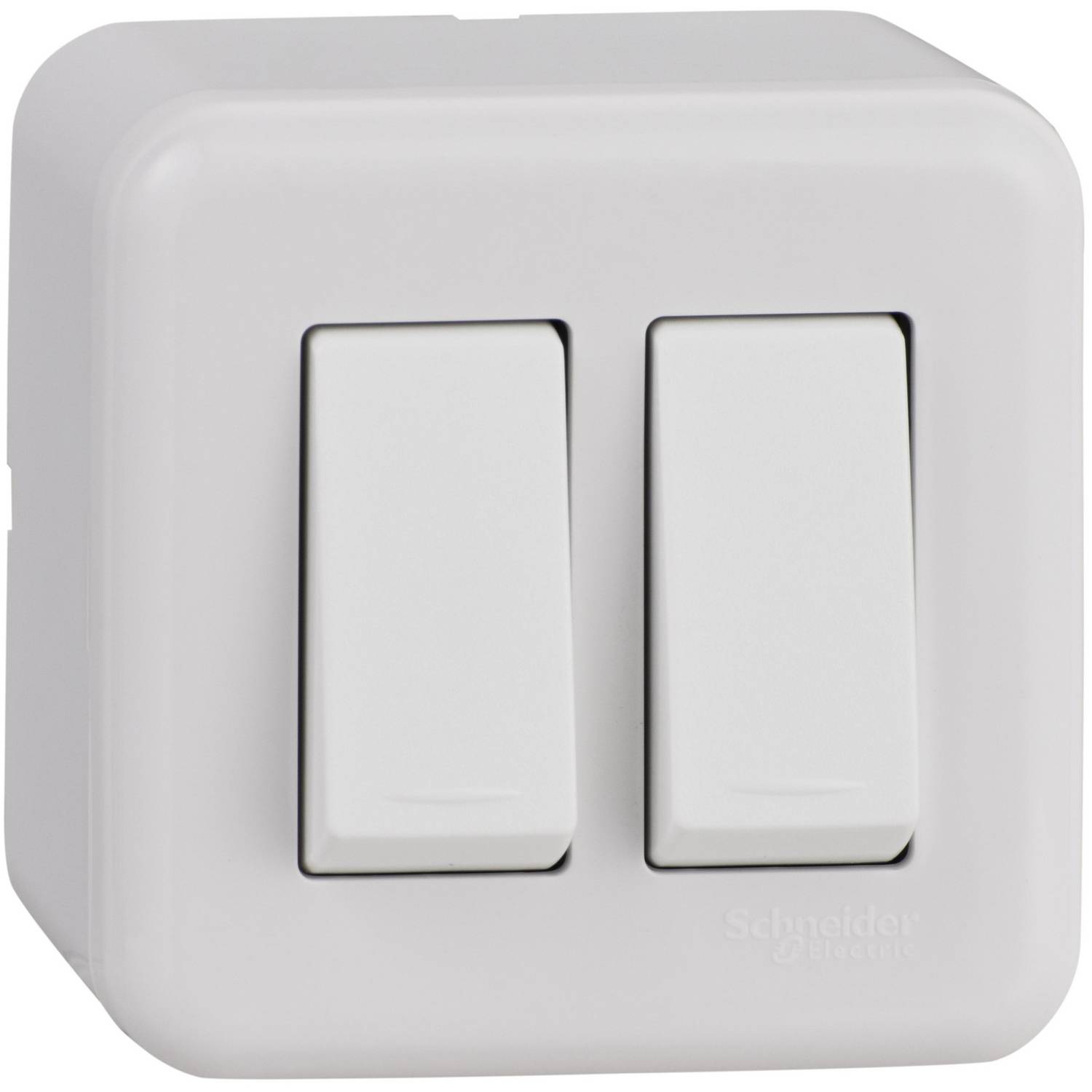 Interruptor doble  9/15 Sobrepuesto blanco Schneider