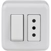 Interruptor 9/12 + Enchufe 10A Sobrepuesto blanco Schneider