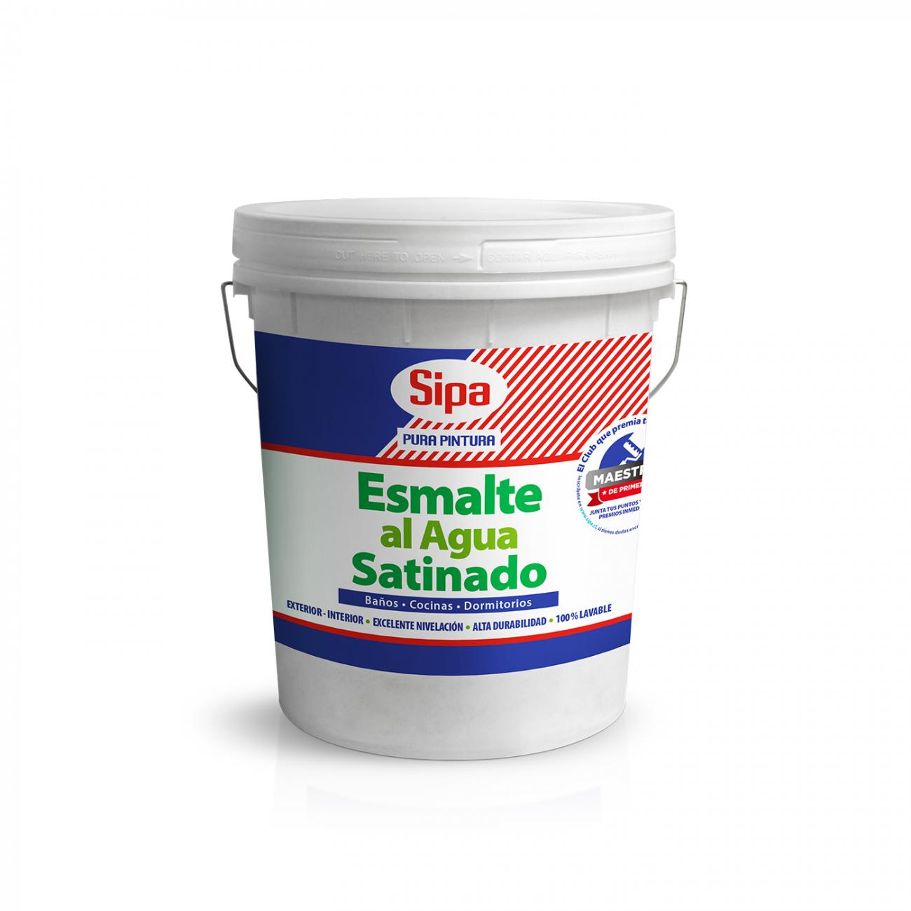 Esmalte al agua blanco satinado tineta 4gl Sipa