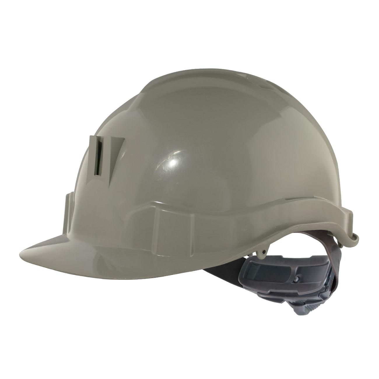 Casco con arnes plastico gris Lioi
