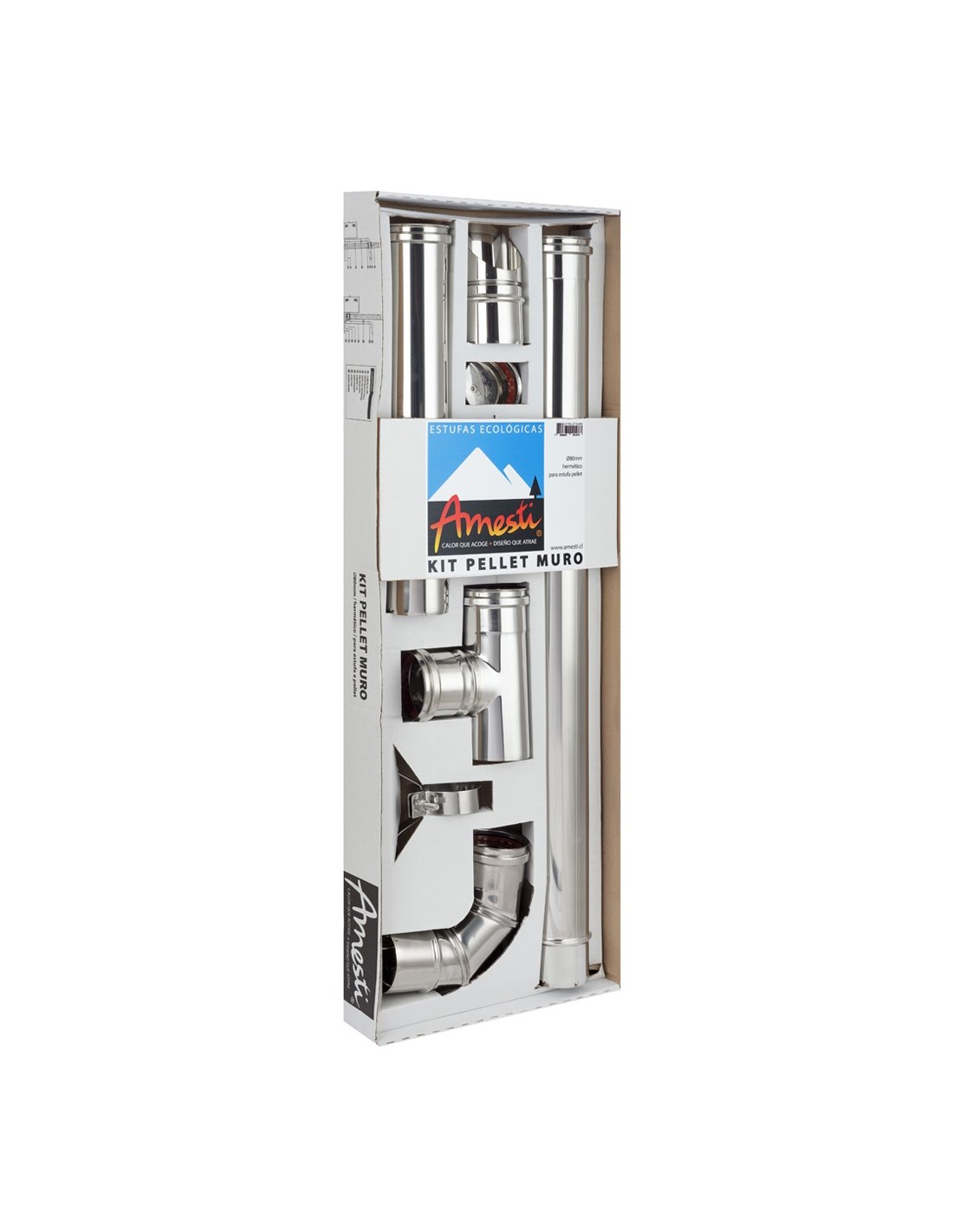 Kit instalacion calefactor pellet muro Amesti