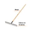 Rastrillo recto c/mango 16 dientes recto (17880) Truper