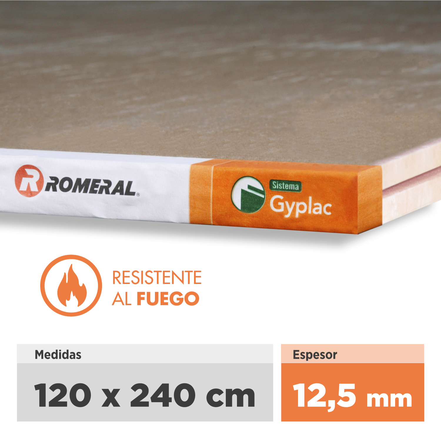 Yeso carton RF 15mm Gyplac romeral