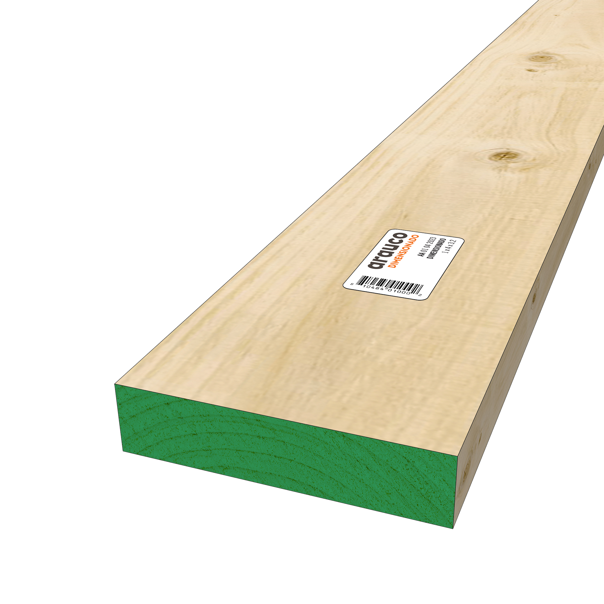 Pino bruto 1 x 4 x 3.20 Mts