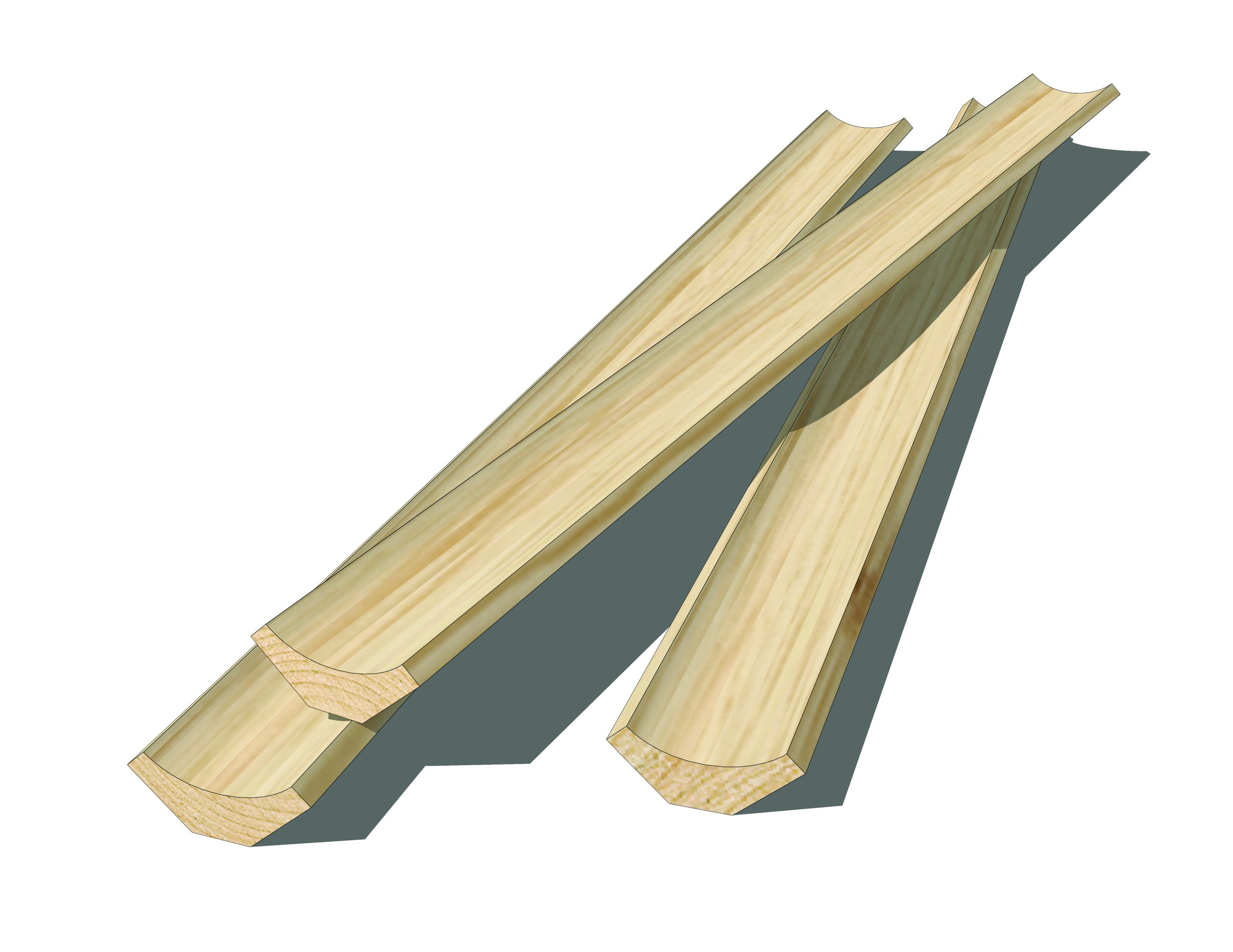 Moldura madera cornisa  28 x 28 x 3 Mts