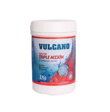 Cloro tabletas 1kg triple accion Vulcano