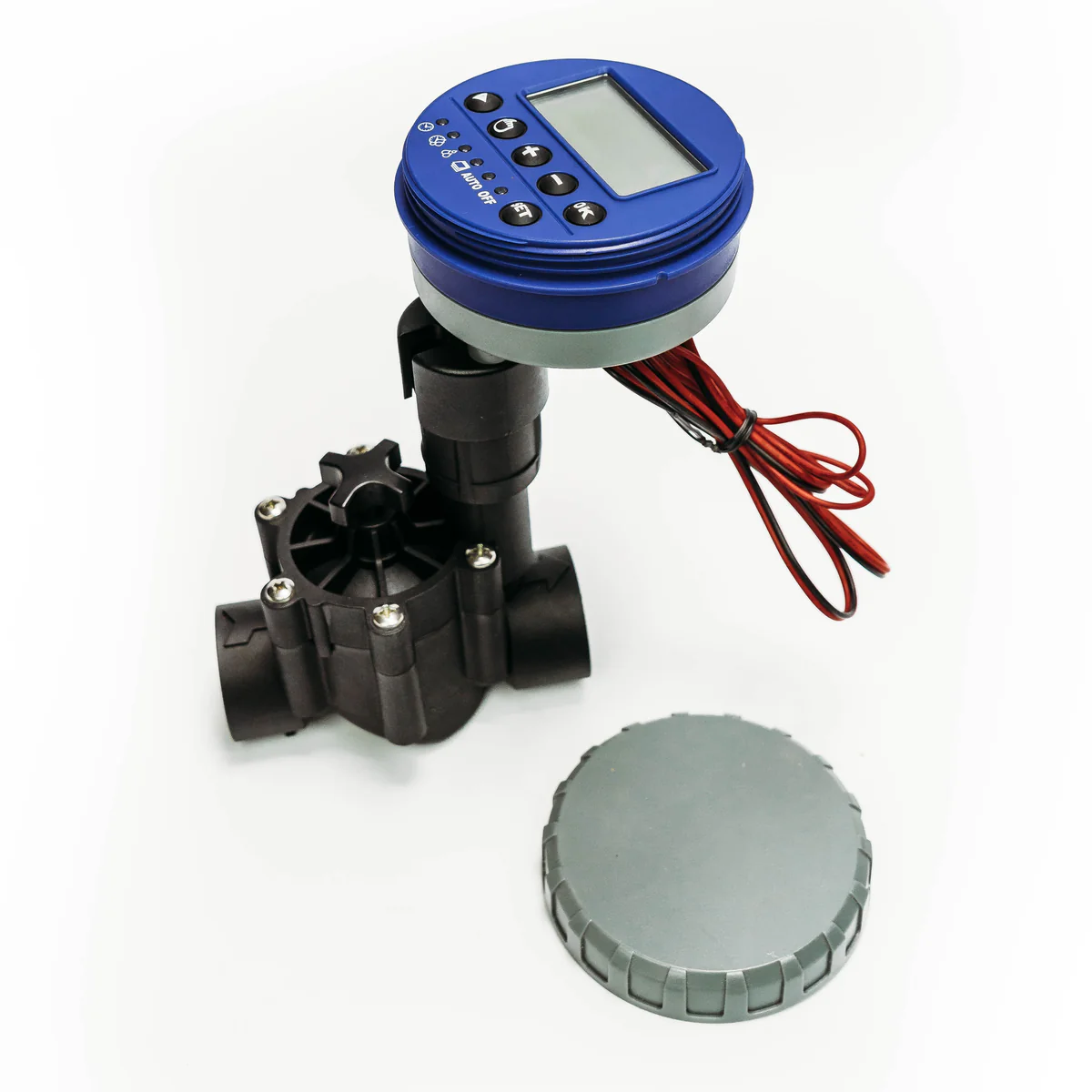 Programador 1 estación TUNY a pilas AA + valvula solenoide EDROP