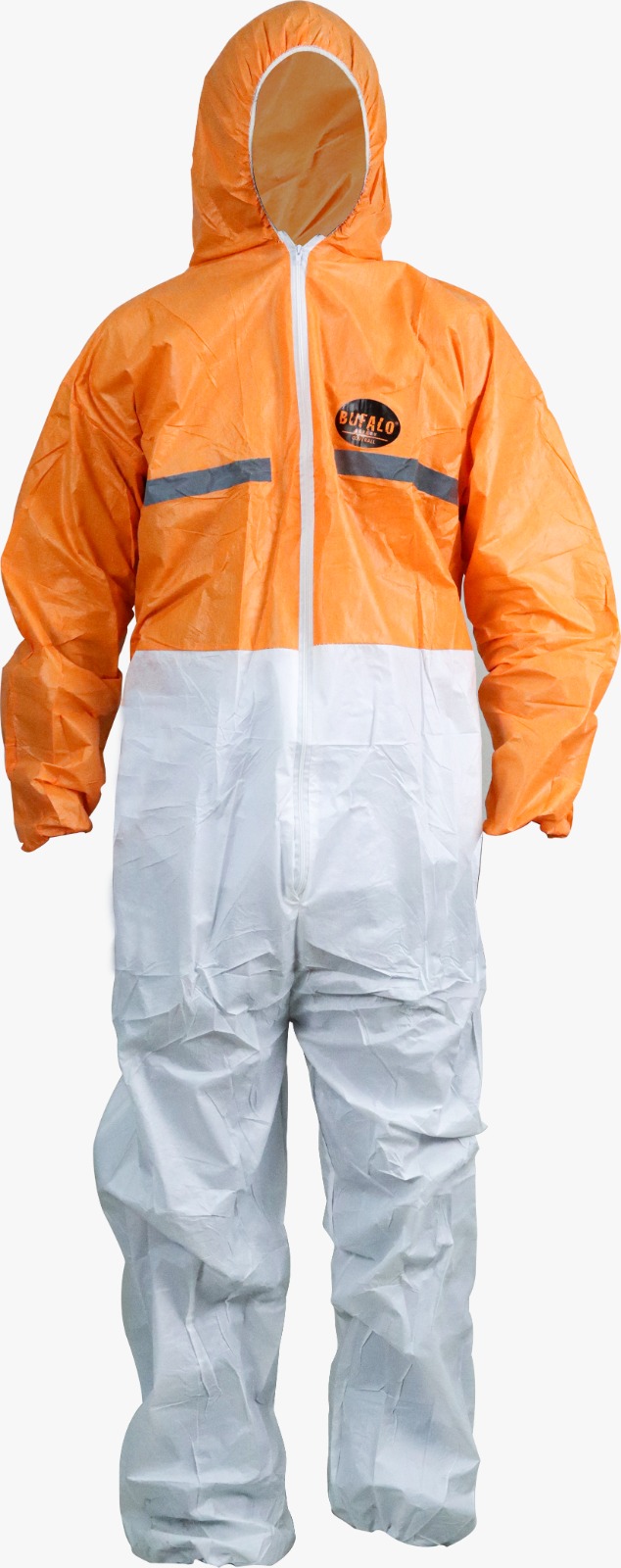 Buzo coverall blanco /naranjo c/reflex. talla M Lioi