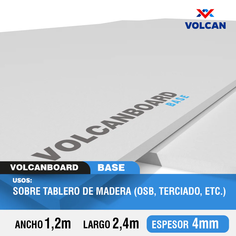 Fibrocemento 4mm 1. 2 x 2.4 mts Volcanboard