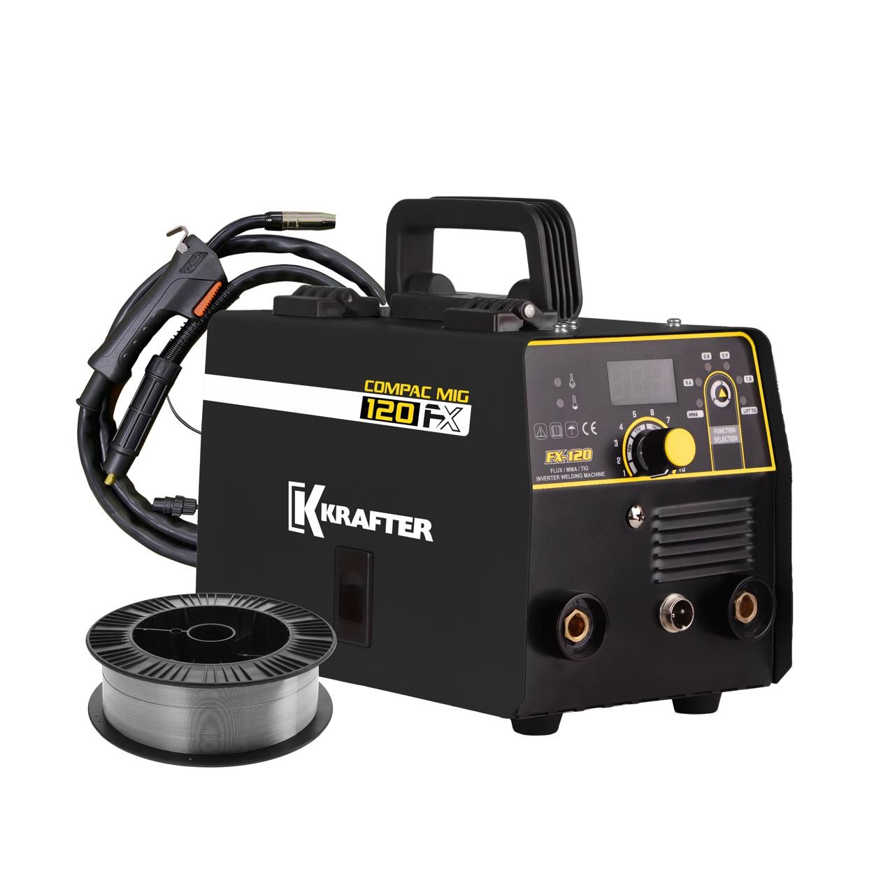 Soldadora compac 120 MIG flux + alambre Krafter