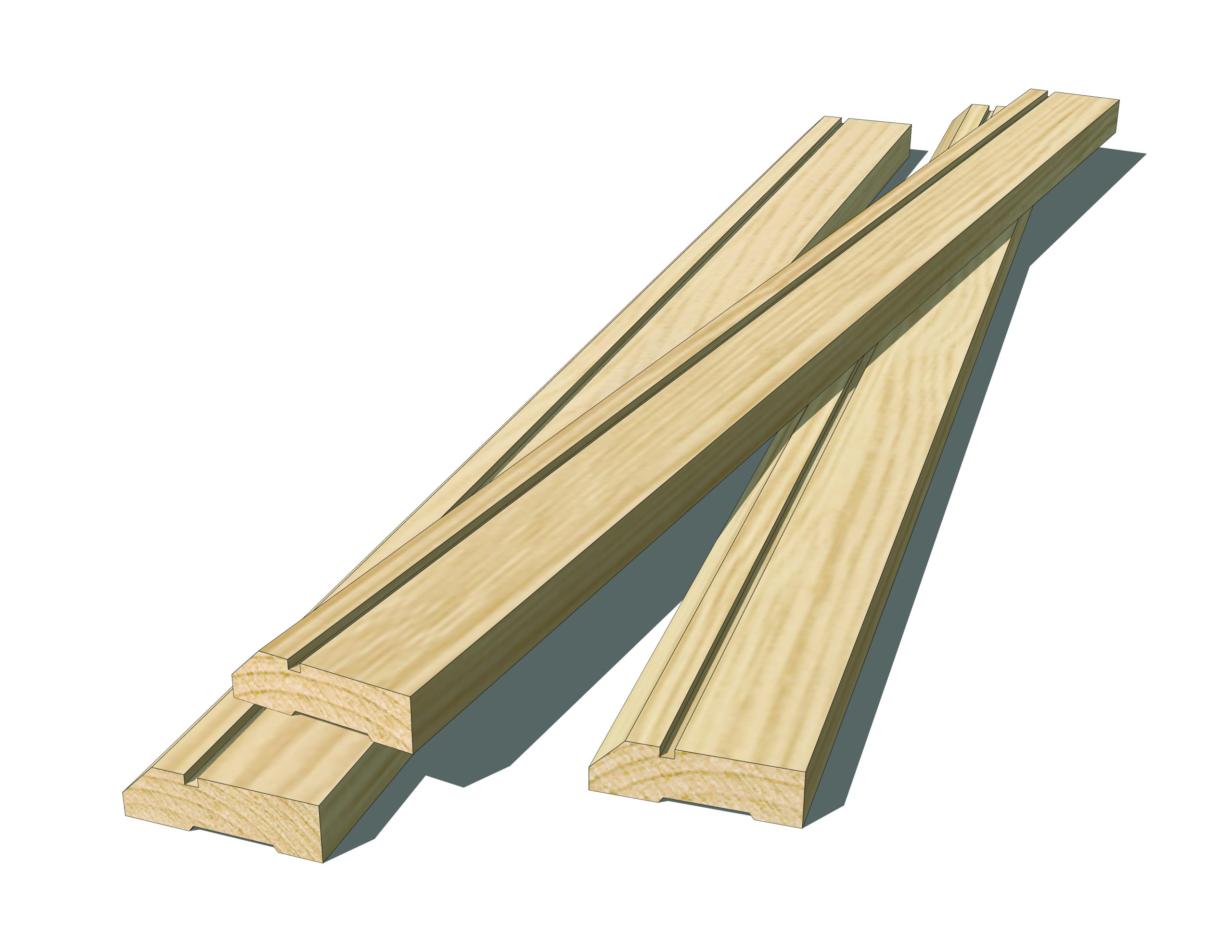 Moldura madera Guardapolvo Chaflan canteria 13 x 42 x 3 Mts