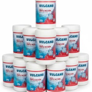 Kit 12 unidades de 1 kg cloro triple accion Vulcano