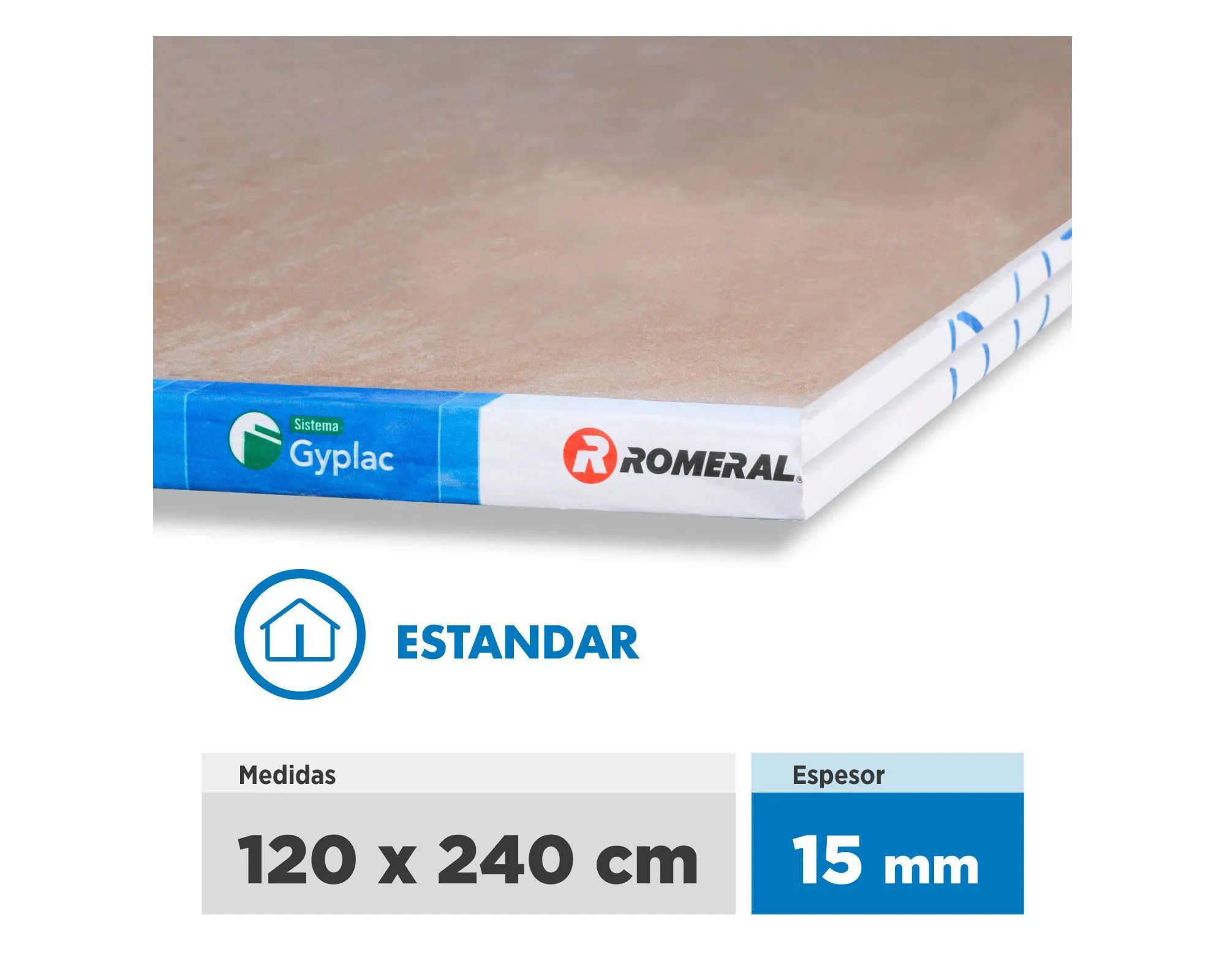 Yeso carton 15mm Gyplac Romeral