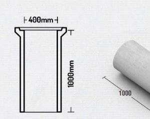 Tubo Concreto ancho 40 cms x largo 100 cms Aconcret