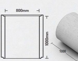 Tubo Concreto ancho 80 cms x largo 100 cms Aconcret