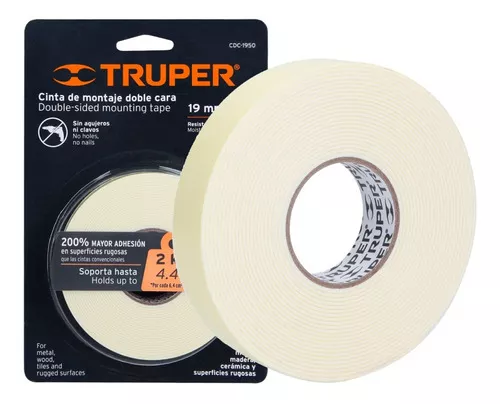 Cinta doble contacto 1mm x 19mm x 5 mts Truper