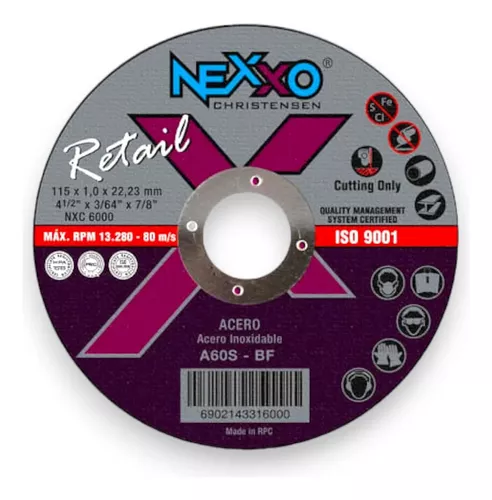 Disco corte inox 4 1/2´´ x 1mm NEXXO