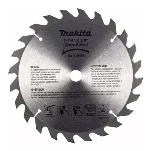 Disco sierra 7 1/4´´ 24 dientes eje 5/8´´ Makita