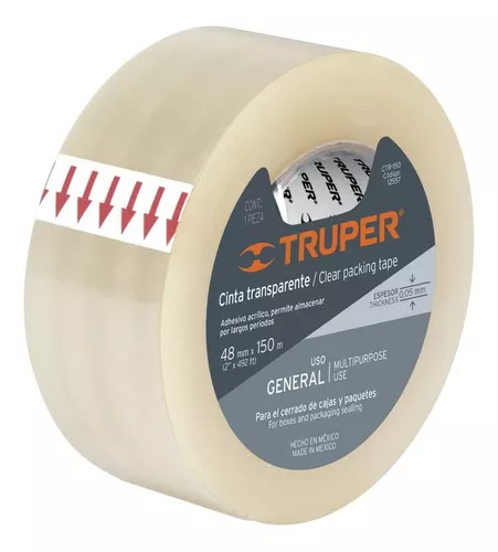 Cinta embalaje transparente 48mm x 150 mts  Truper