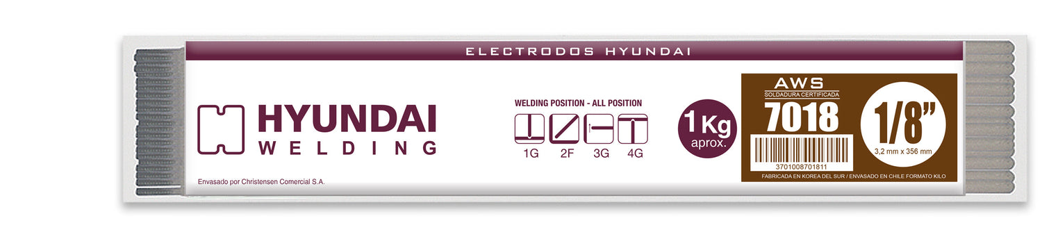 Electrodo 7018 1/8 1 kg Hyundai Korea