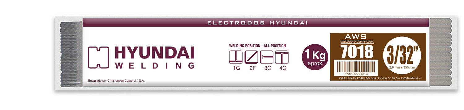 Electrodo 7018 3/32 1 kg Hyundai Korea