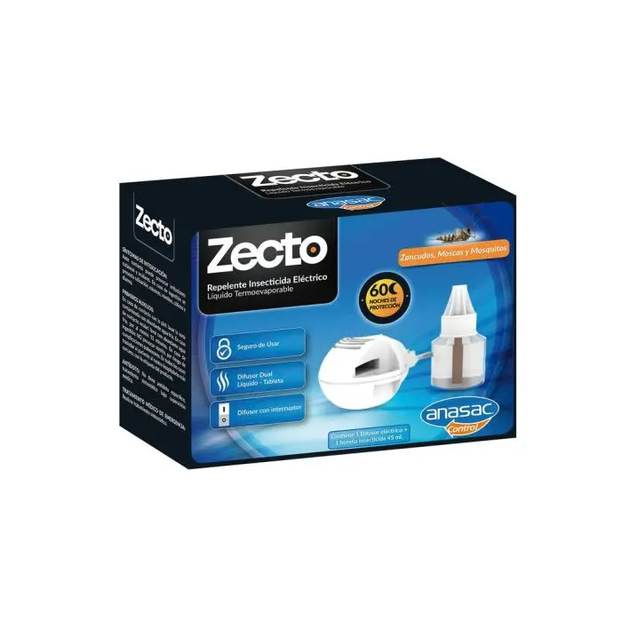Insecticida liquido difusor eléctrico + botella de recarga ZECTO Anasac