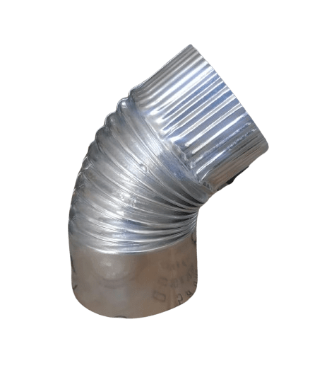 Codo galvanizado corrugado 0.35mm 4,5´´x 45°