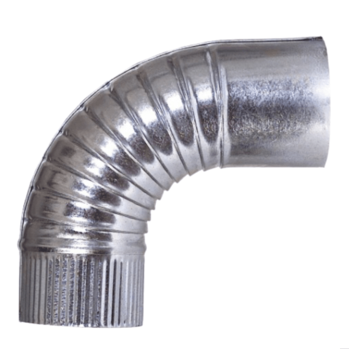 Codo galvanizado corrugado 0.35mm 4,5´´x 90°