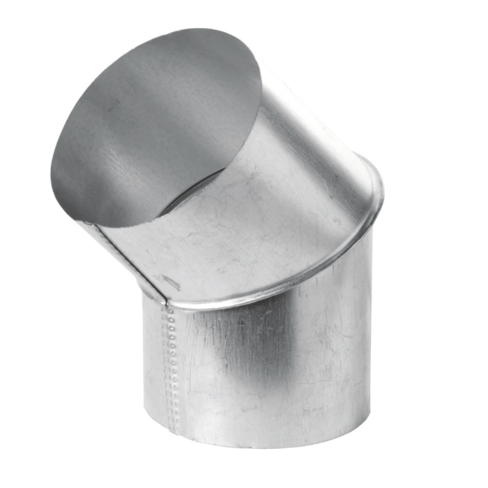 Codo galvanizado liso 0.35mm 4.5´´x 45°