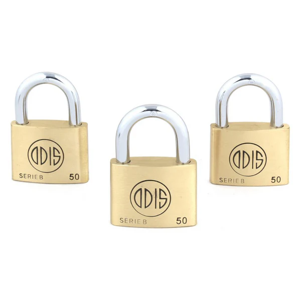 Candado B50 x 3unidades  50mm llaves iguales Odis