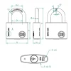 Candado B50 x 3unidades  50mm llaves iguales Odis