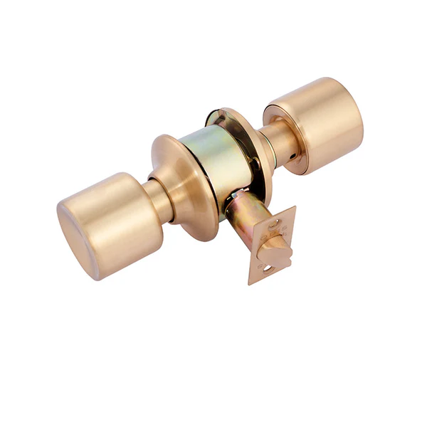 Cerradura embutida cilíndrica paso simple 206 Bronce pulido Odis