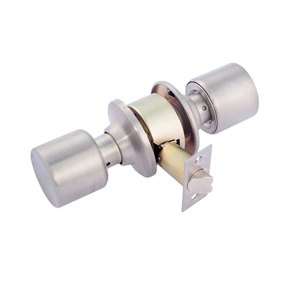 Cerradura embutida cilíndrica paso simple 205 plata  Odis