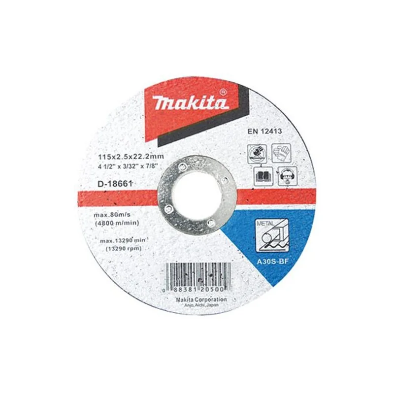 Disco corte metal recto 4 1/2´´ 115 x 2.5 x 22.23mm Makita