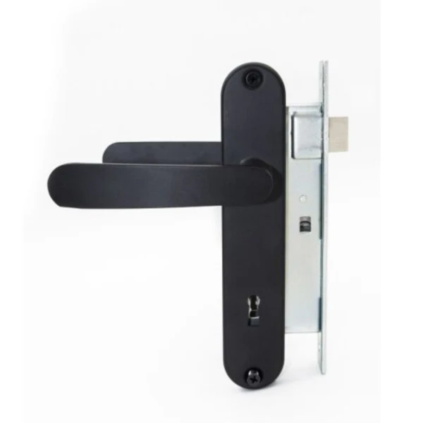 Cerradura embutida con manilla dormitorio/oficina Somona 7040 negro Odis