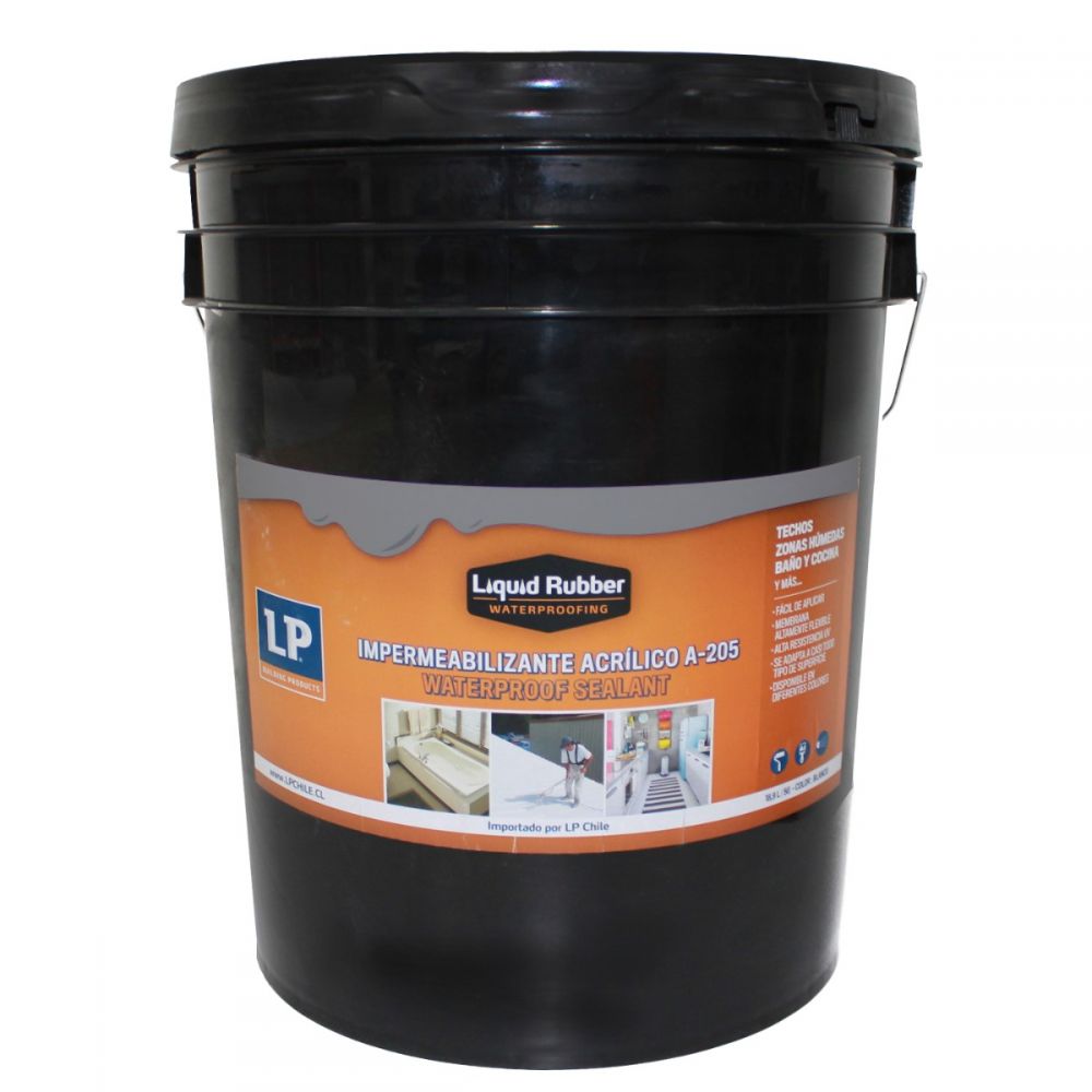 Impermeabilizante Rubber Gris (A-250) TINETA 18.9lts.  Luisiana Pacific