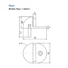 Tope puerta 1/4 esfera plata Odis