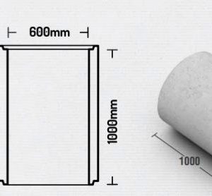 Tubo Concreto ancho 60 cms x largo 100 cms Aconcret