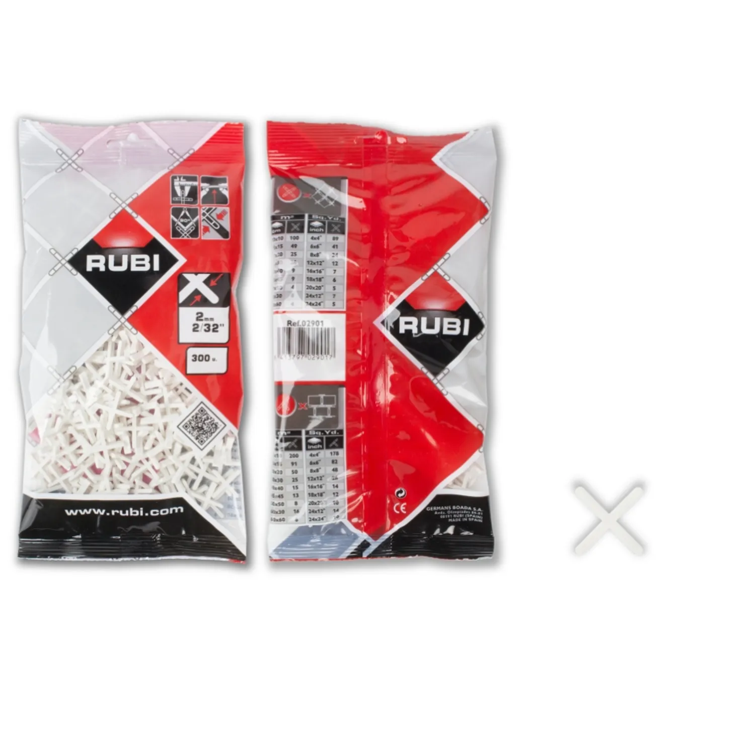 Separador cerámica 2 mm bolsa 300 unidades Rubi