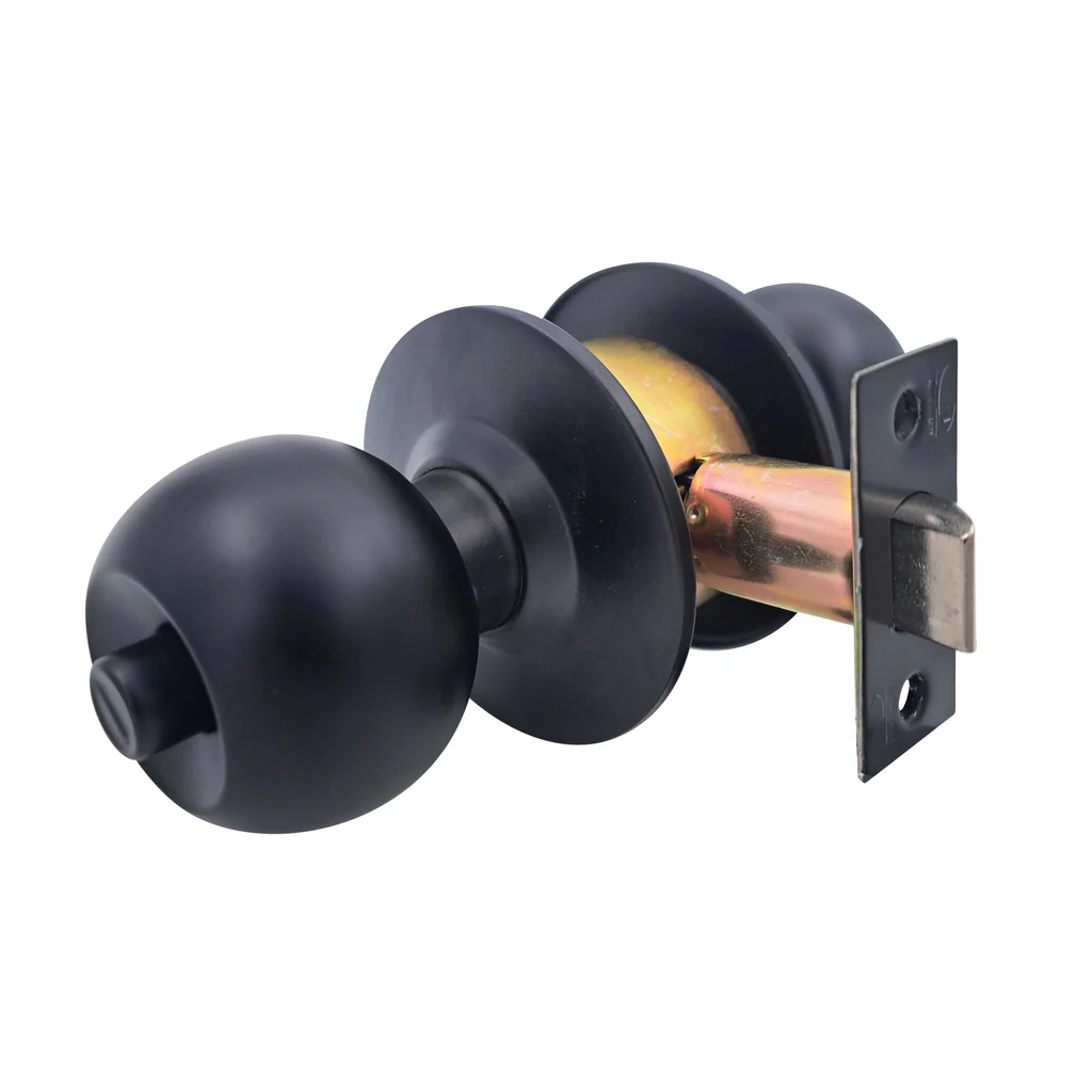 Cerradura Cilíndrica Sfera 11404 Baño/Dormitorio Negro POLI