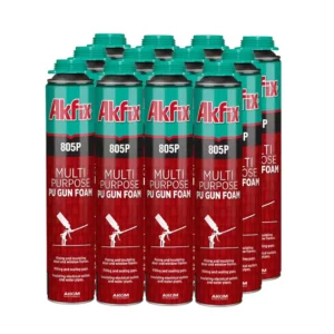 Kit 12 espumas poliuretano 750 ml Akfix + pistola de regalo