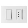Enchufe 10A + interruptor 9/12 Luzica blanco Bticino