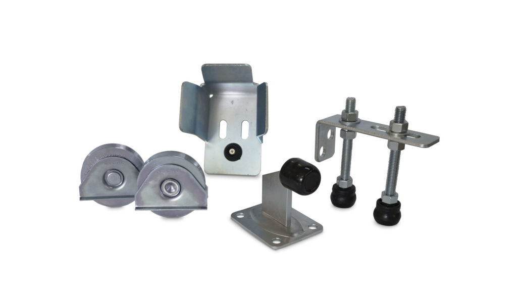 Kit porton 600Kg ruedas, guias,base,recibidor y tope Ducasse