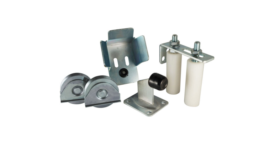 Kit porton 800Kg ruedas, guias,base,recibidor y tope Ducasse