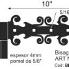 Bisagra 10'' art nouveau doble  Blason