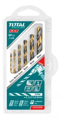 Set de brocas para metal 6pzs HSS Total