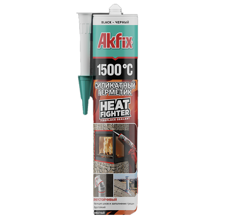 Silicona alta temperatura negra 1500ºC 280ml Akfix